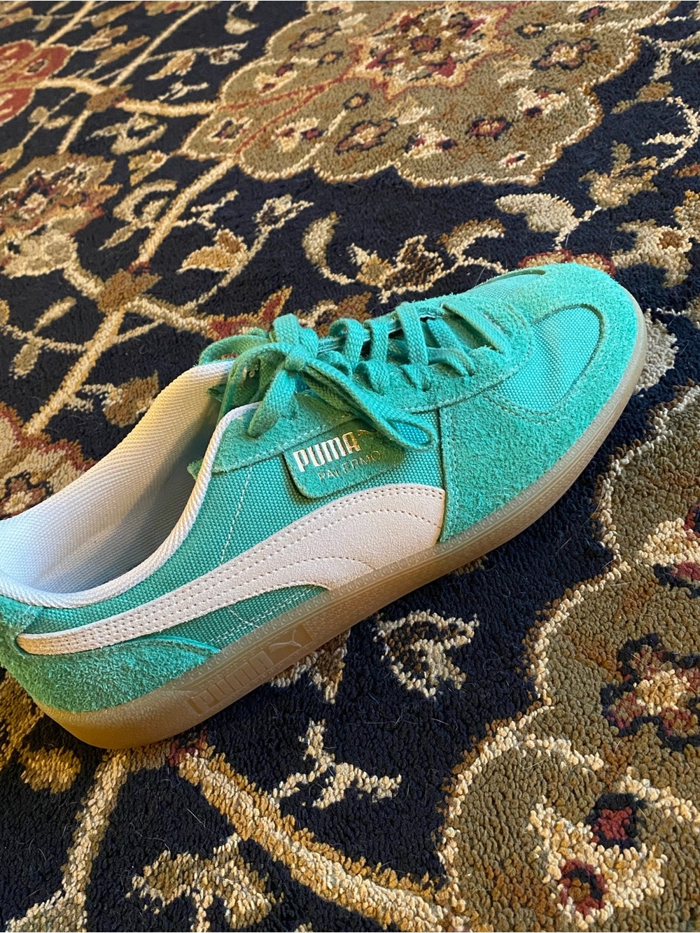 Puma Green Suede & Textile Athletic Sneaker